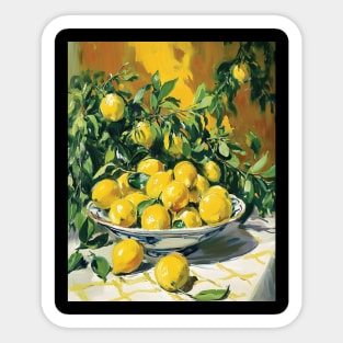 Positano Yellow Lemons Still Life Sticker